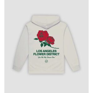 Young & Restless cream hoodie. LA Flower Didtrict.